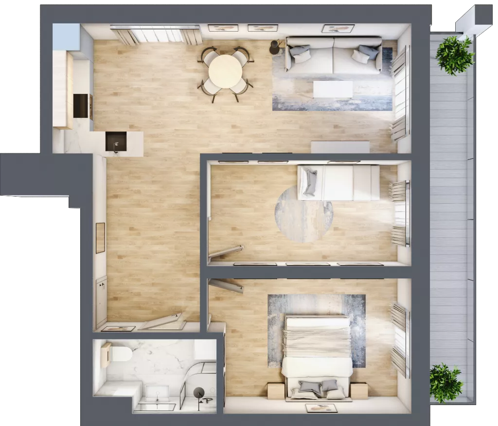3 pokoje, mieszkanie 61,41 m², piętro 1, oferta nr 20, Solano Kołobrzeg, Kołobrzeg, ul. Św. Macieja 6A