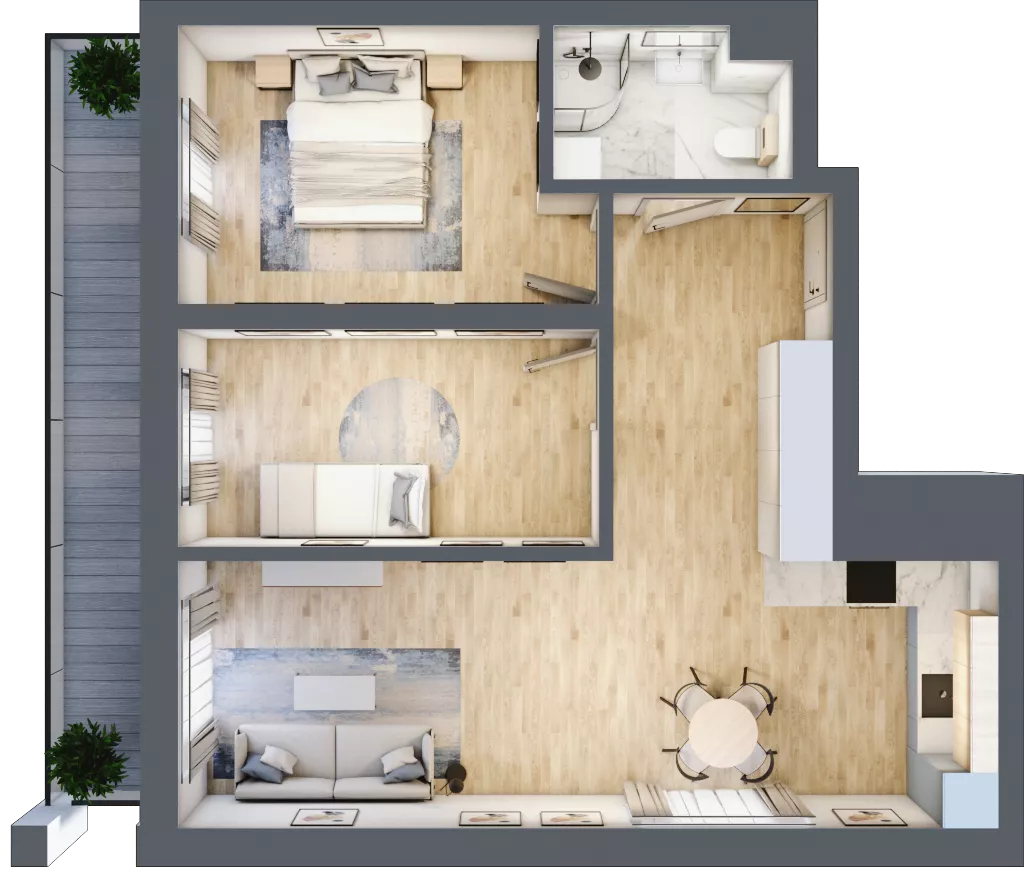 3 pokoje, mieszkanie 62,87 m², piętro 2, oferta nr 26, Solano Kołobrzeg, Kołobrzeg, ul. Św. Macieja 6A