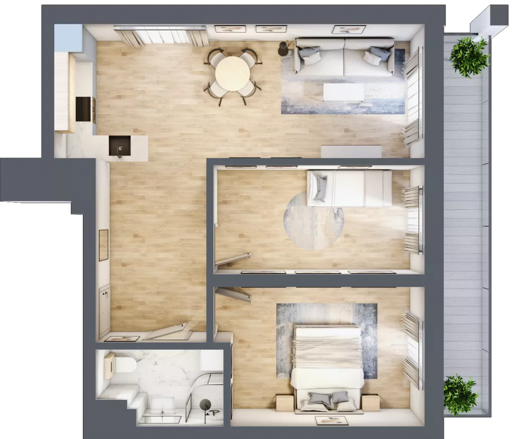 3 pokoje, mieszkanie 61,09 m², piętro 2, oferta nr 33, Solano Kołobrzeg, Kołobrzeg, ul. Św. Macieja 6A