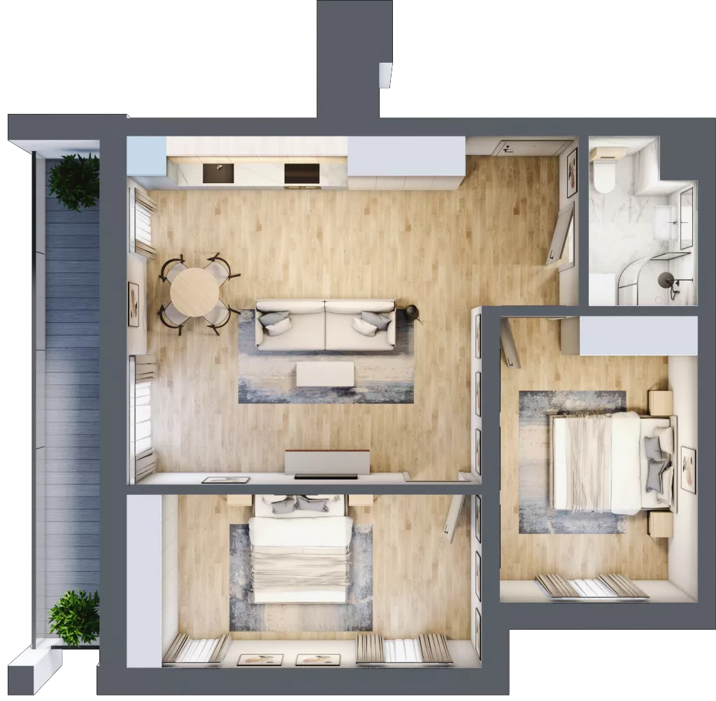 3 pokoje, mieszkanie 63,98 m², piętro 3, oferta nr 38, Solano Kołobrzeg, Kołobrzeg, ul. Św. Macieja 6A