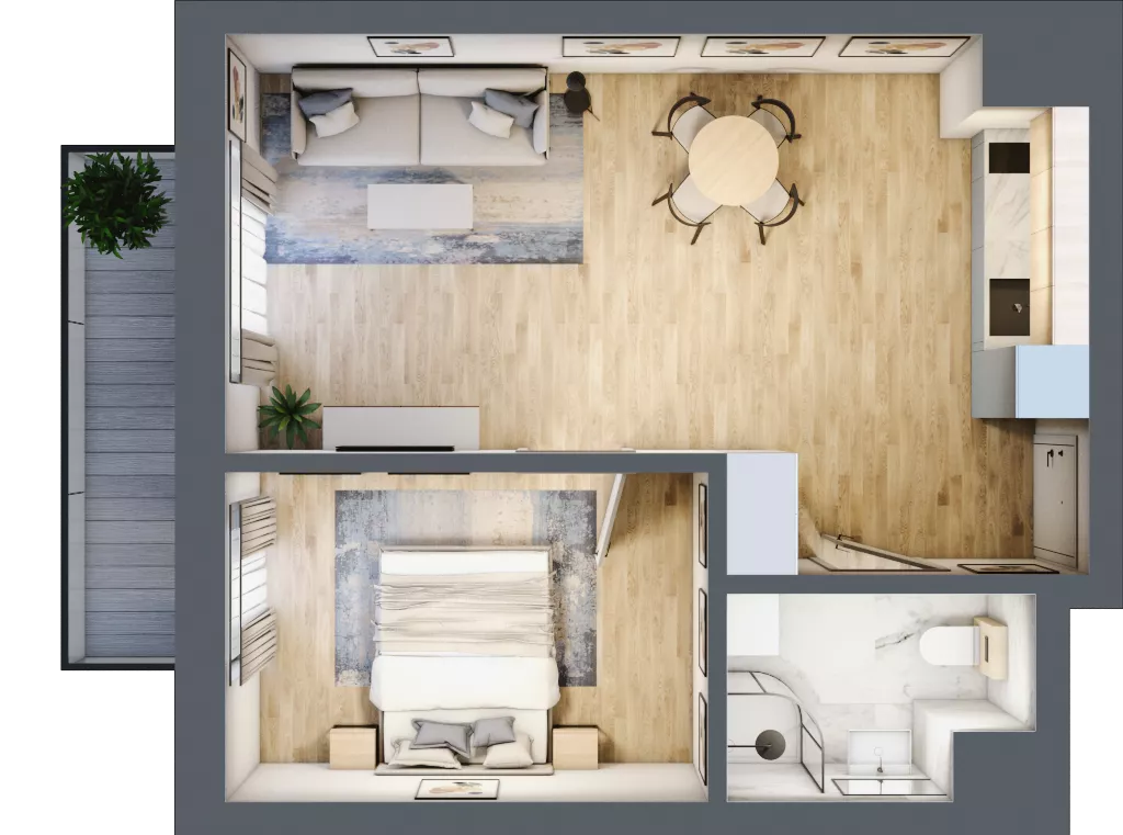 2 pokoje, mieszkanie 41,28 m², piętro 3, oferta nr 43, Solano Kołobrzeg, Kołobrzeg, ul. Św. Macieja 6A