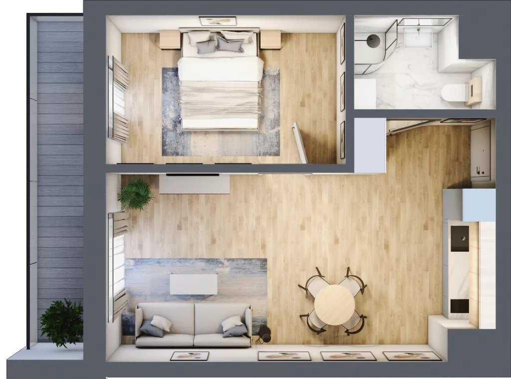 2 pokoje, mieszkanie 42,40 m², piętro 3, oferta nr 44, Solano Kołobrzeg, Kołobrzeg, ul. Św. Macieja 6A