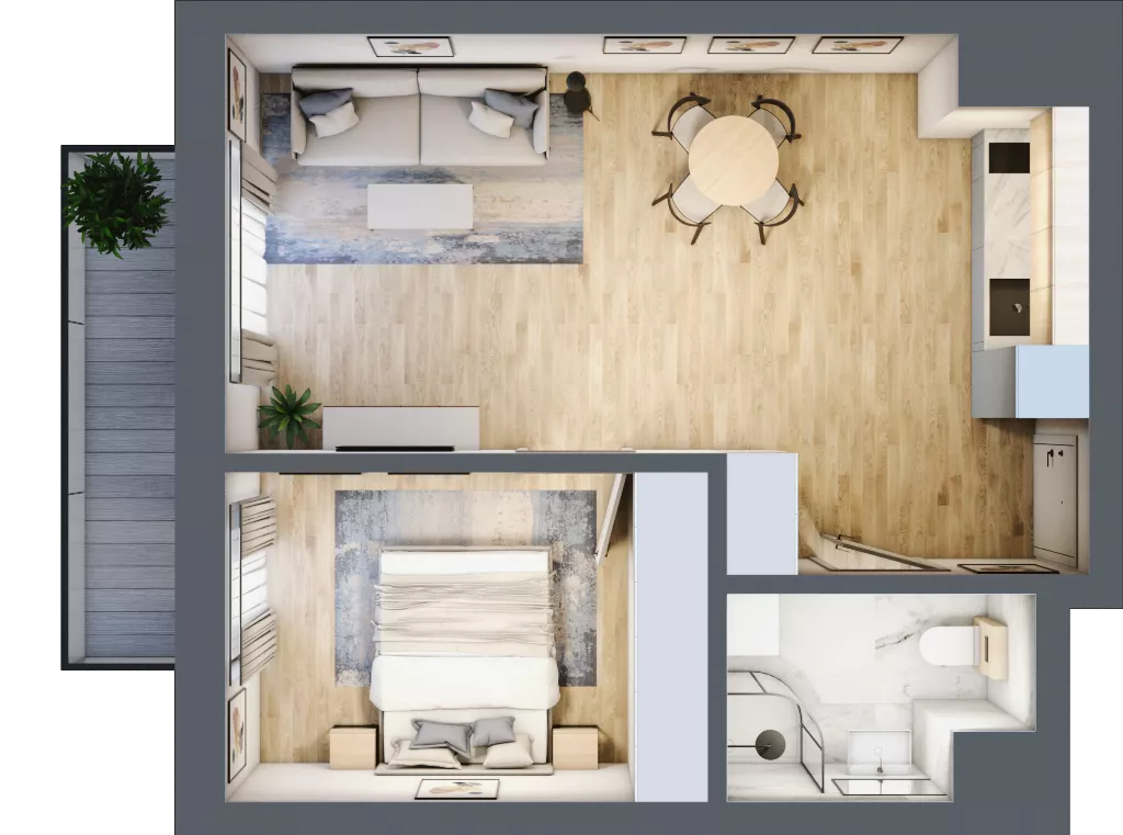 2 pokoje, mieszkanie 41,54 m², piętro 4, oferta nr 56, Solano Kołobrzeg, Kołobrzeg, ul. Św. Macieja 6A