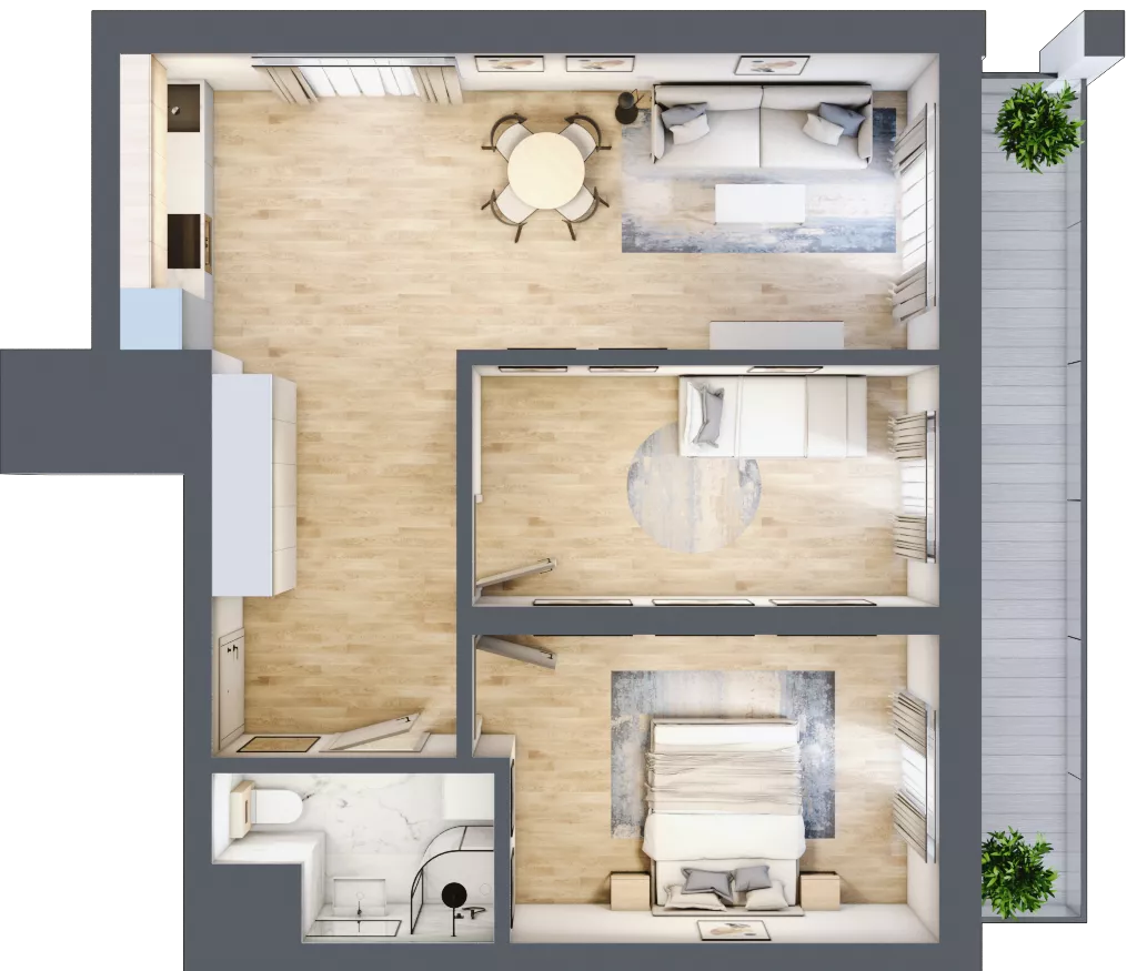 3 pokoje, mieszkanie 60,68 m², piętro 4, oferta nr 59, Solano Kołobrzeg, Kołobrzeg, ul. Św. Macieja 6A