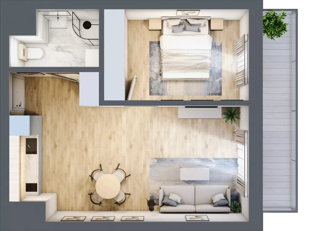 2 pokoje, mieszkanie 42,18 m², piętro 4, oferta nr 60, Solano Kołobrzeg, Kołobrzeg, ul. Św. Macieja 6A