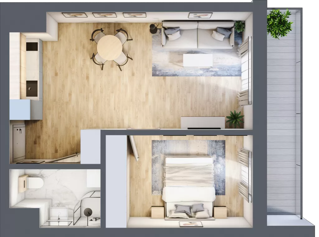 2 pokoje, mieszkanie 42,18 m², piętro 4, oferta nr 61, Solano Kołobrzeg, Kołobrzeg, ul. Św. Macieja 6A