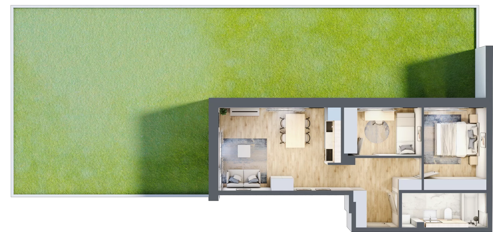 3 pokoje, mieszkanie 54,70 m², parter, oferta nr 2A-0.7, Gardenia Pogodno, Szczecin, Zachód, Pogodno, ul. Unii Lubelskiej