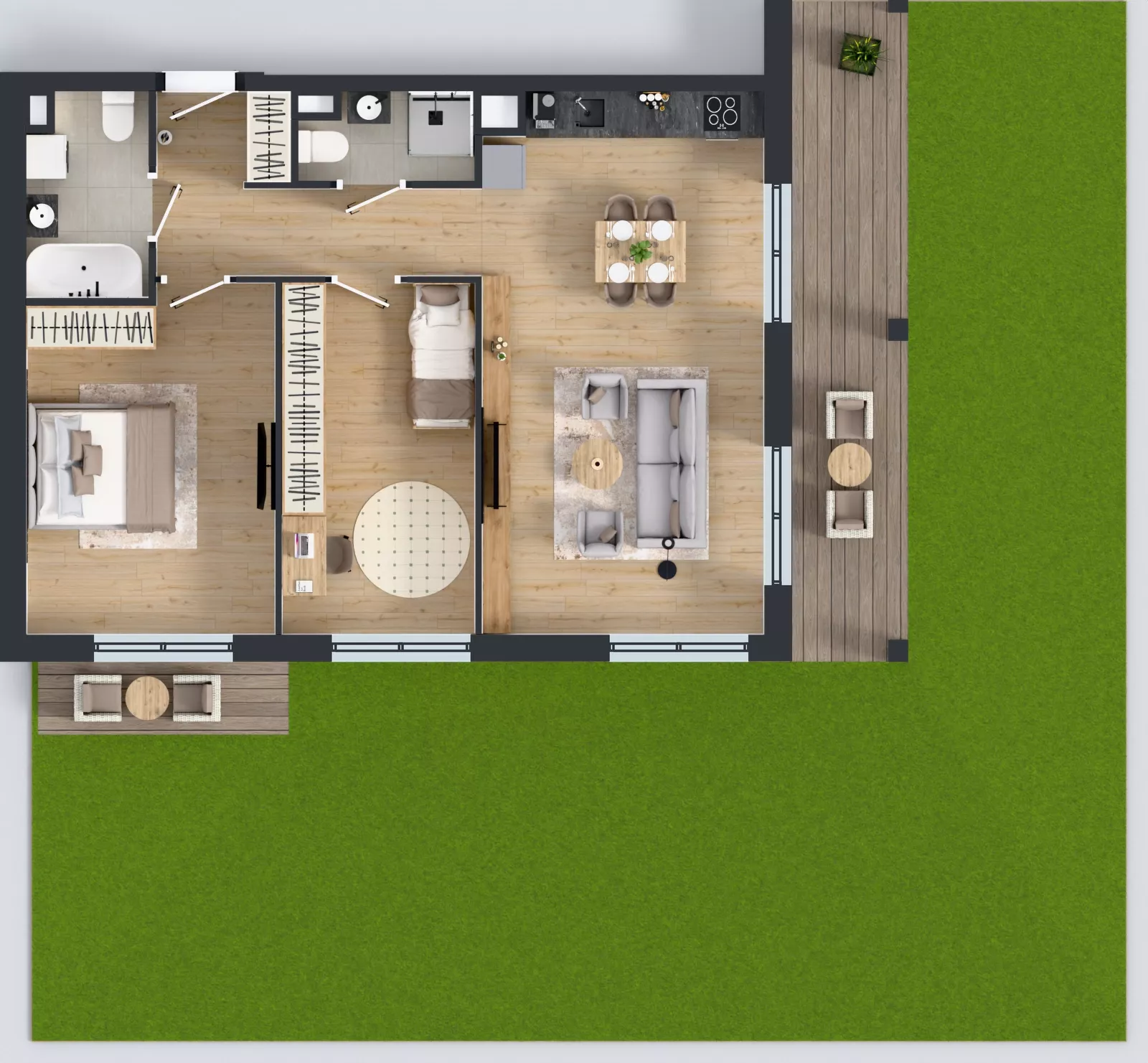 3 pokoje, mieszkanie 72,48 m², parter, oferta nr A1/50, ESSA Kliny, Kraków, Swoszowice, Kliny, ul. Anny Szwed-Śniadowskiej