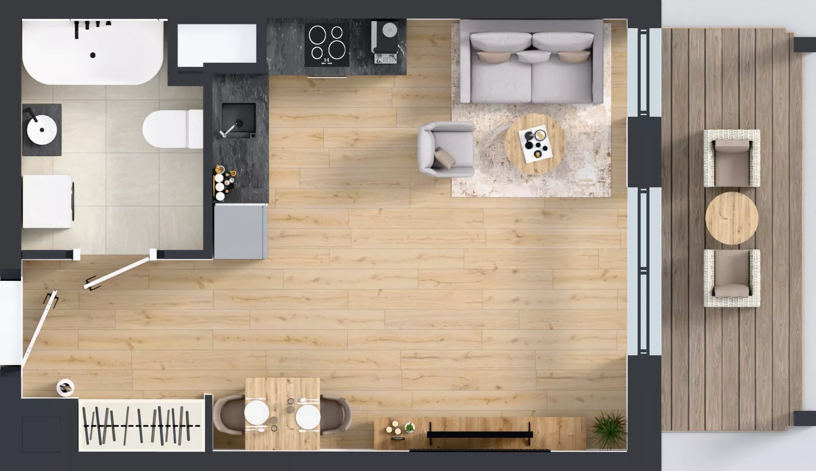 1 pokój, mieszkanie 32,09 m², piętro 1, oferta nr A1/113, ESSA Kliny, Kraków, Swoszowice, Kliny, ul. Anny Szwed-Śniadowskiej