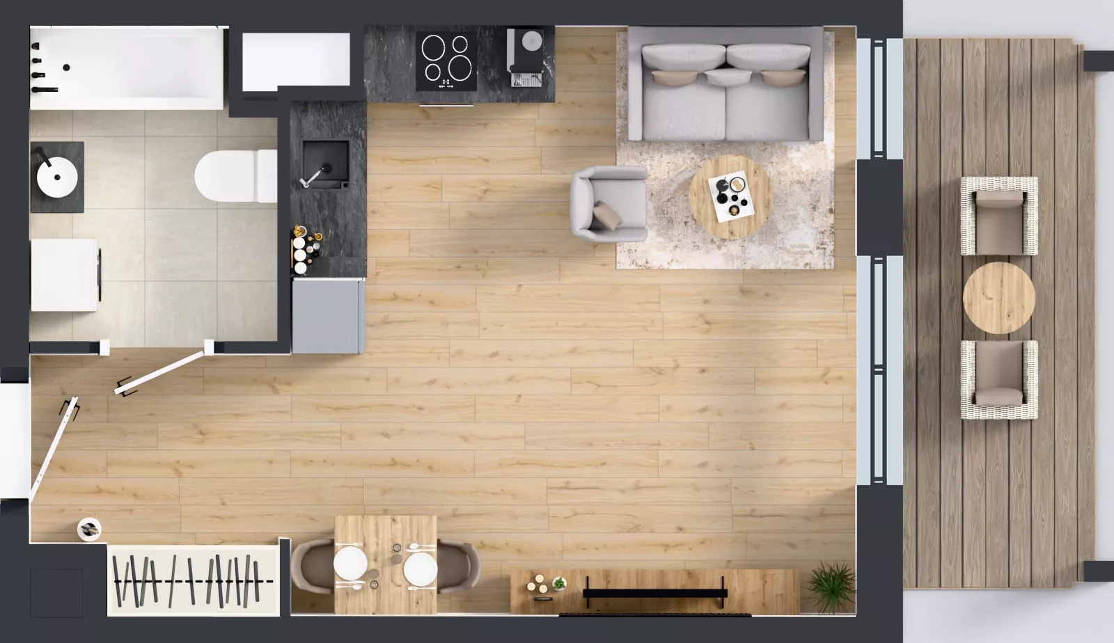1 pokój, mieszkanie 32,09 m², piętro 2, oferta nr A1/118, ESSA Kliny, Kraków, Swoszowice, Kliny, ul. Anny Szwed-Śniadowskiej