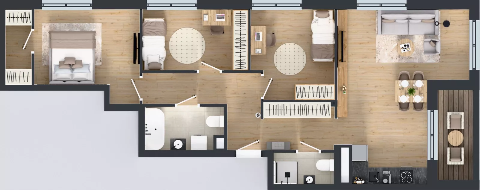 4 pokoje, mieszkanie 82,41 m², piętro 1, oferta nr A2/2, ESSA Kliny, Kraków, Swoszowice, Kliny, ul. Anny Szwed-Śniadowskiej