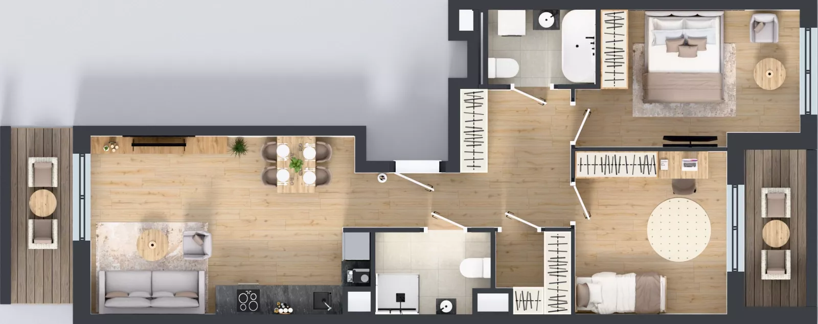 3 pokoje, mieszkanie 69,52 m², piętro 4, oferta nr A2/26, ESSA Kliny, Kraków, Swoszowice, Kliny, ul. Anny Szwed-Śniadowskiej