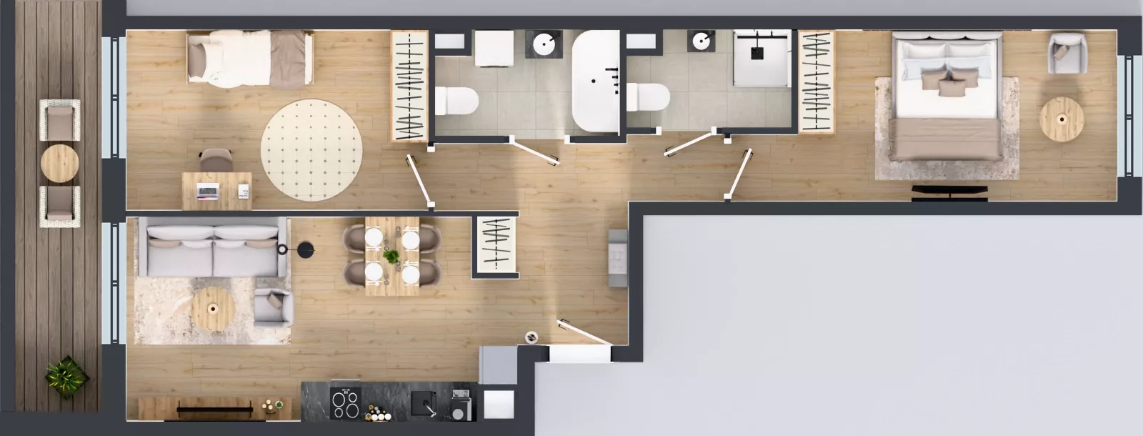3 pokoje, mieszkanie 64,41 m², piętro 2, oferta nr A2/35, ESSA Kliny, Kraków, Swoszowice, Kliny, ul. Anny Szwed-Śniadowskiej