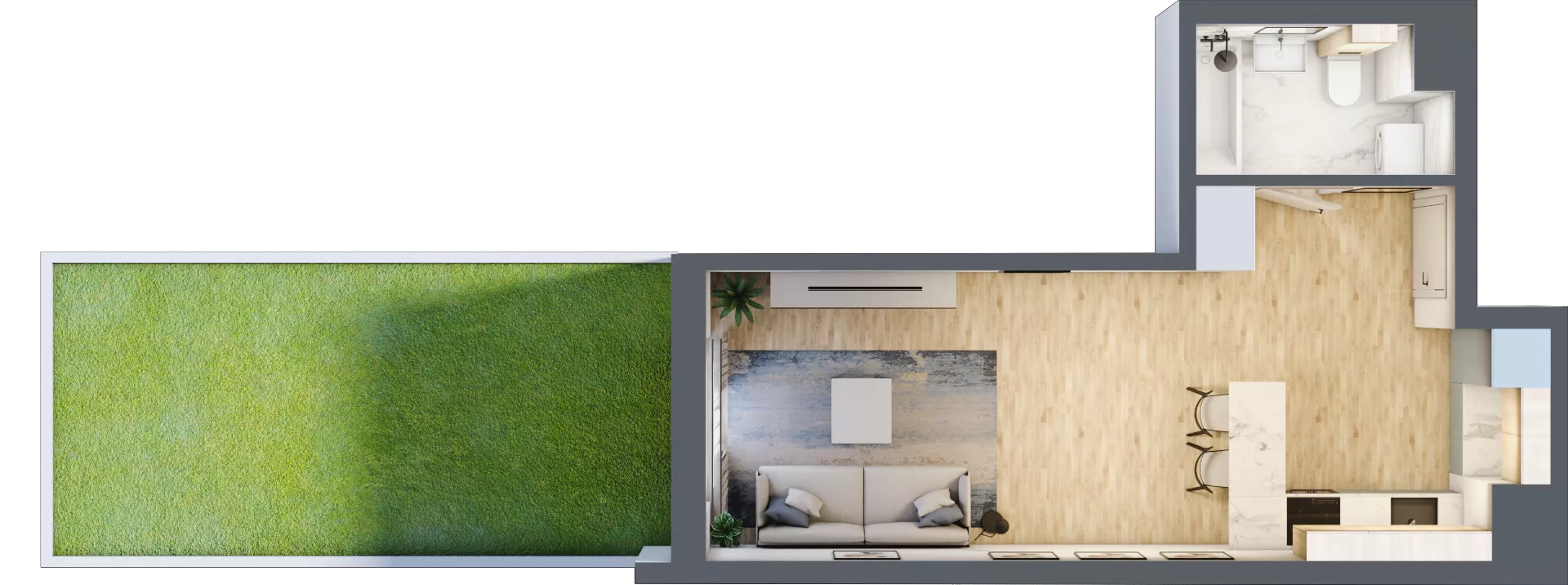 1 pokój, mieszkanie 30,25 m², parter, oferta nr M4, Prato Park, Kraków, Czyżyny, ul. Na Łąkach