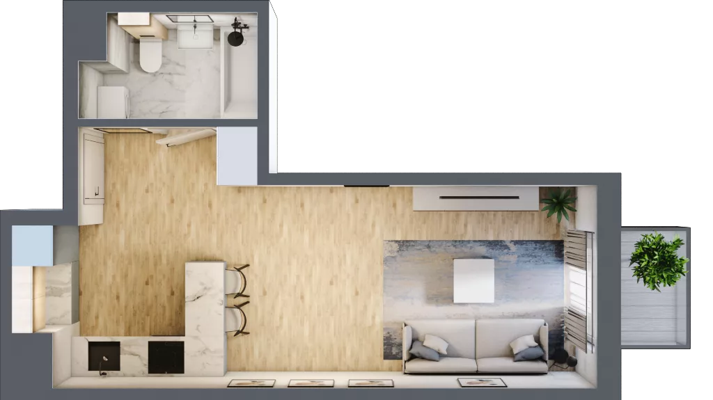 1 pokój, mieszkanie 30,60 m², piętro 2, oferta nr M25, Prato Park, Kraków, Czyżyny, ul. Na Łąkach