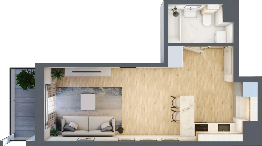 1 pokój, mieszkanie 30,60 m², piętro 3, oferta nr M37, Prato Park, Kraków, Czyżyny, ul. Na Łąkach