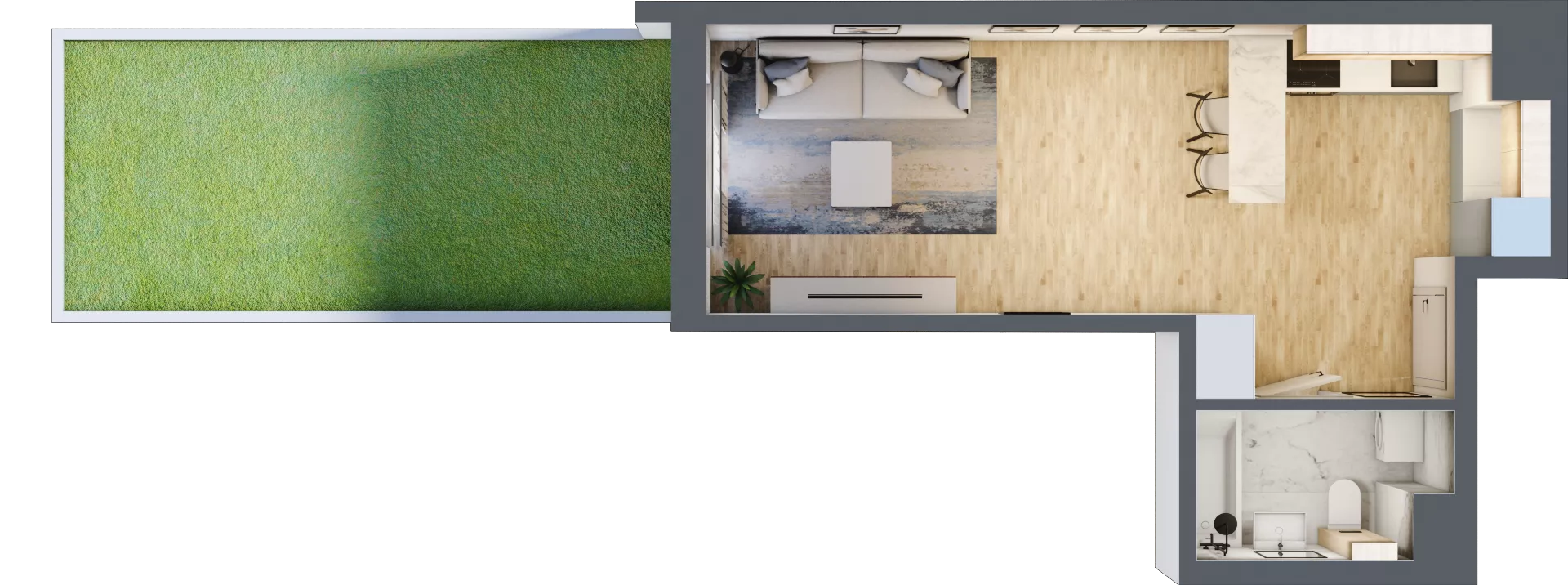 1 pokój, mieszkanie 30,25 m², parter, oferta nr M76, Prato Park, Kraków, Czyżyny, ul. Na Łąkach