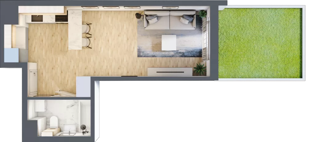 1 pokój, mieszkanie 30,25 m², parter, oferta nr M77, Prato Park, Kraków, Czyżyny, ul. Na Łąkach