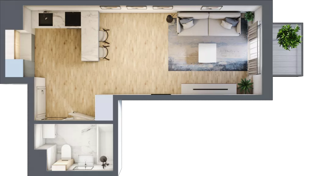 1 pokój, mieszkanie 30,60 m², piętro 1, oferta nr M94, Prato Park, Kraków, Czyżyny, ul. Na Łąkach