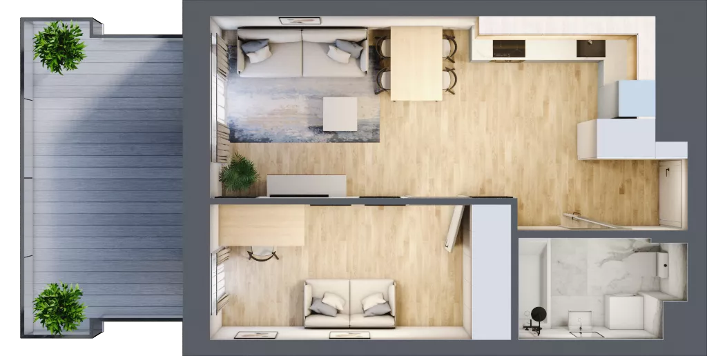 2 pokoje, mieszkanie 39,16 m², piętro 1, oferta nr M5/KL2, Luxury Point, Kielce, Centrum, al. Solidarności