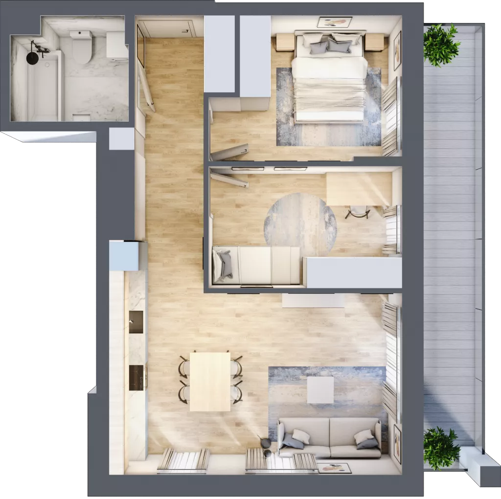 3 pokoje, mieszkanie 59,23 m², piętro 2, oferta nr M11/KL2, Luxury Point, Kielce, Centrum, al. Solidarności