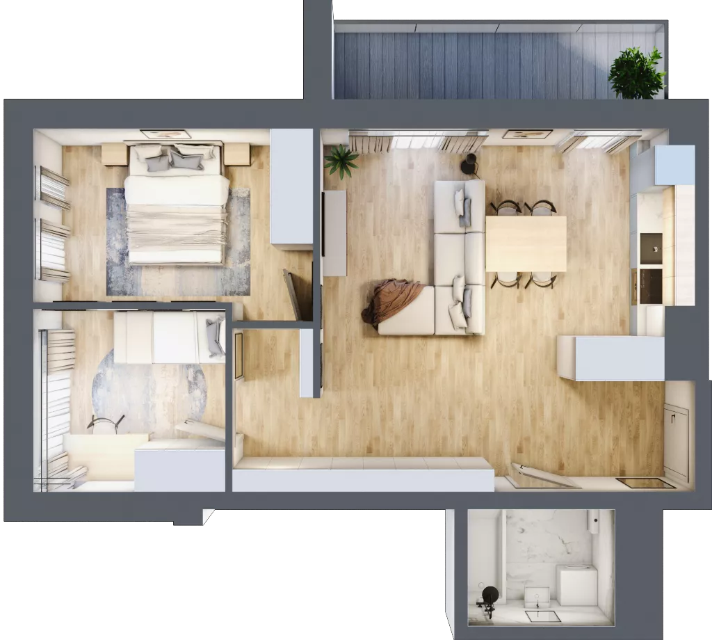 3 pokoje, mieszkanie 57,25 m², piętro 3, oferta nr M29/KL1, Luxury Point, Kielce, Centrum, al. Solidarności