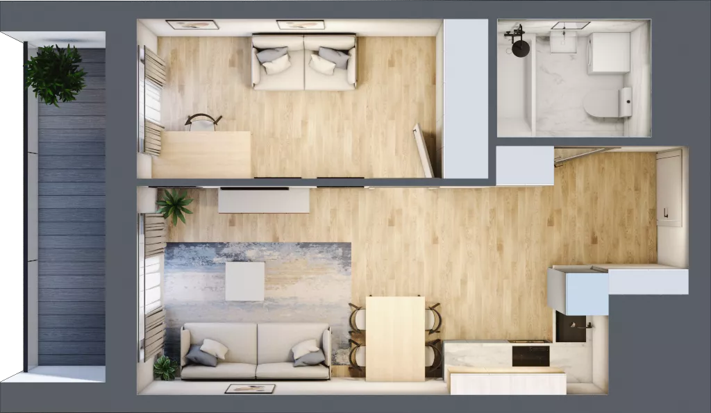 2 pokoje, mieszkanie 38,28 m², piętro 4, oferta nr M30/KL2, Luxury Point, Kielce, Centrum, al. Solidarności