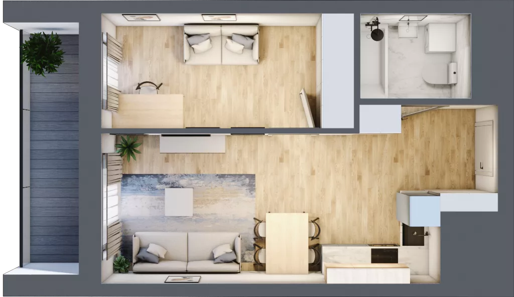 2 pokoje, mieszkanie 38,28 m², piętro 10, oferta nr M76/KL2, Luxury Point, Kielce, Centrum, al. Solidarności