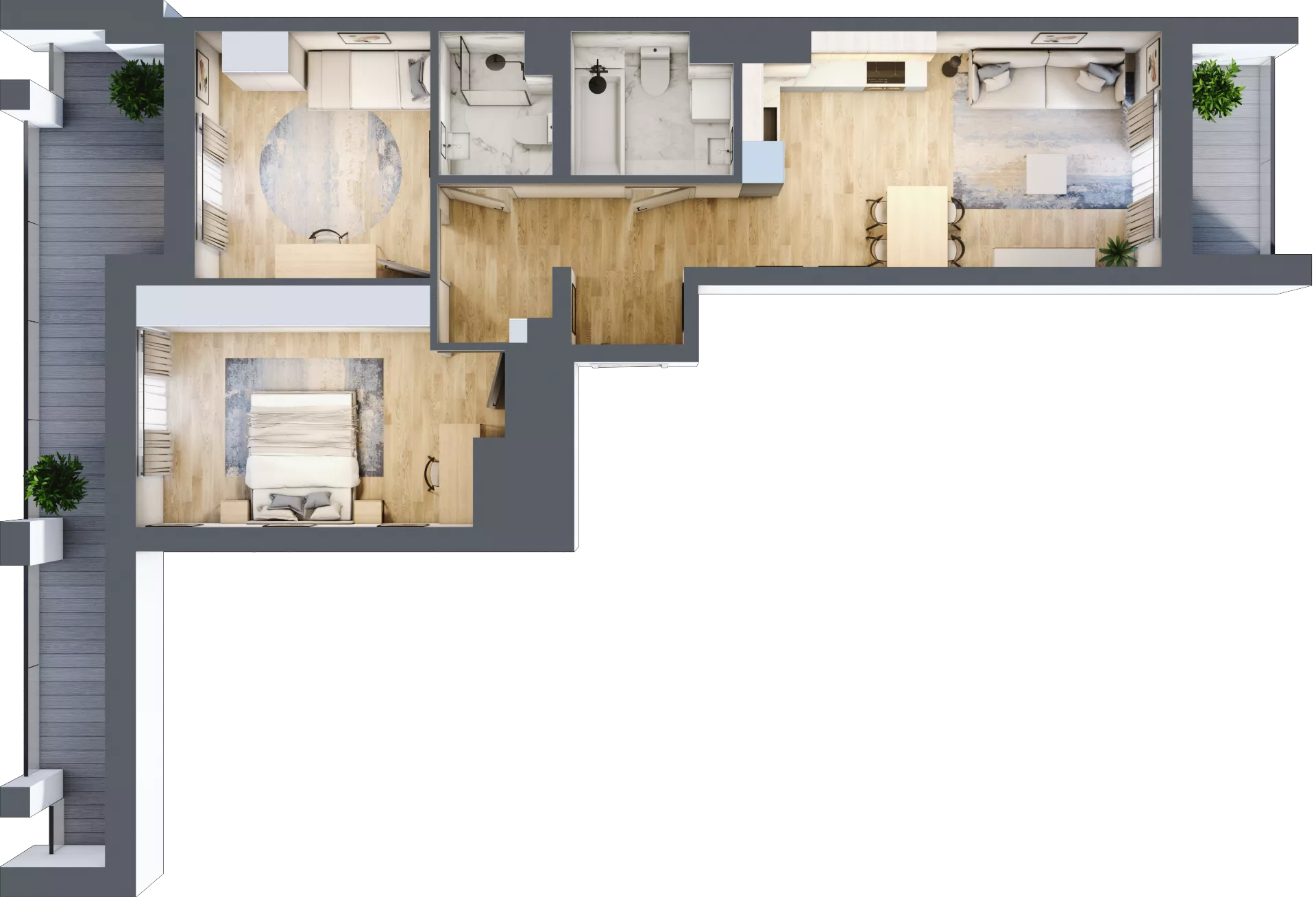 3 pokoje, mieszkanie 64,83 m², piętro 2, oferta nr M5/KL3, Luxury Point, Kielce, Centrum, al. Solidarności