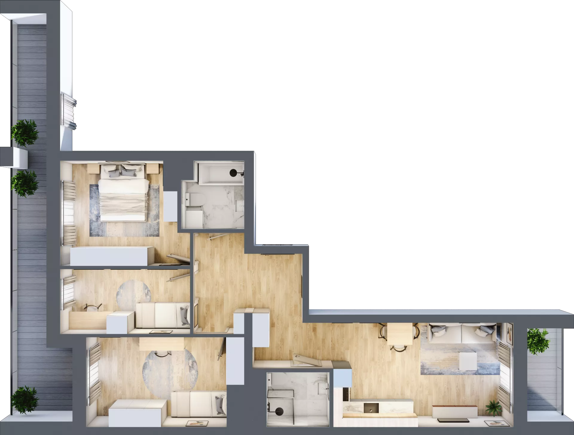 4 pokoje, mieszkanie 76,96 m², piętro 4, oferta nr M20/KL4, Luxury Point, Kielce, Centrum, al. Solidarności