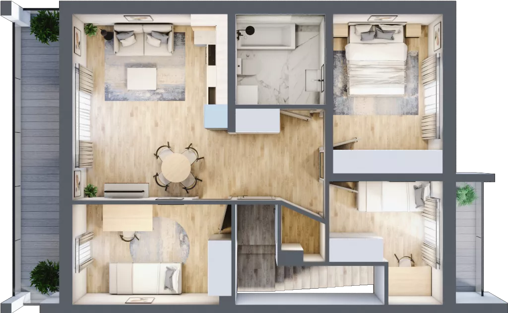 4 pokoje, mieszkanie 68,35 m², piętro 1, oferta nr D8, Sandomierska 165, Kielce, Nowy Folwark, ul. Sandomierska 165