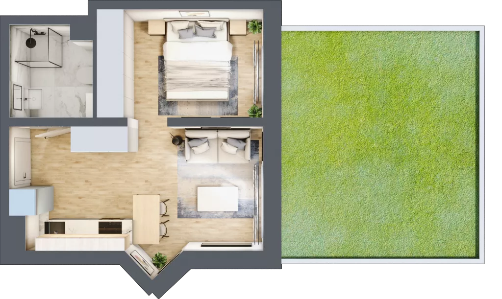 1 pokój, mieszkanie 30,05 m², piętro 1, oferta nr A2.4.1.M9, Nowe Promenady, Wrocław, Kleczków, Psie Pole, ul. Czesława Miłosza