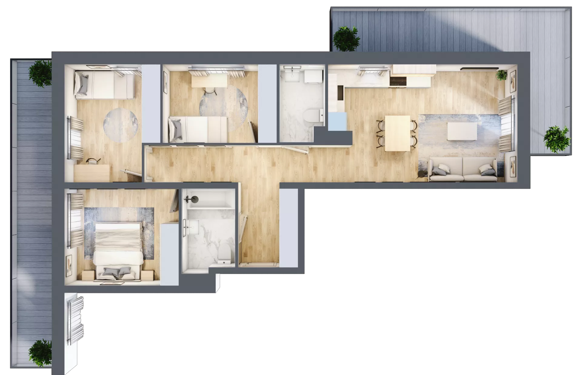 4 pokoje, mieszkanie 75,59 m², piętro 6, oferta nr A2.5.6.M21, Nowe Promenady, Wrocław, Kleczków, Psie Pole, ul. Czesława Miłosza