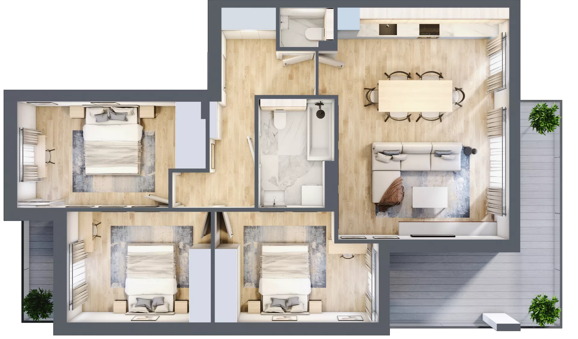 4 pokoje, apartament 83,34 m², piętro 1, oferta nr 12.4, Wille Miejskie Lekcyjna, Wrocław, Sołtysowice, ul. Lekcyjna 12-12L