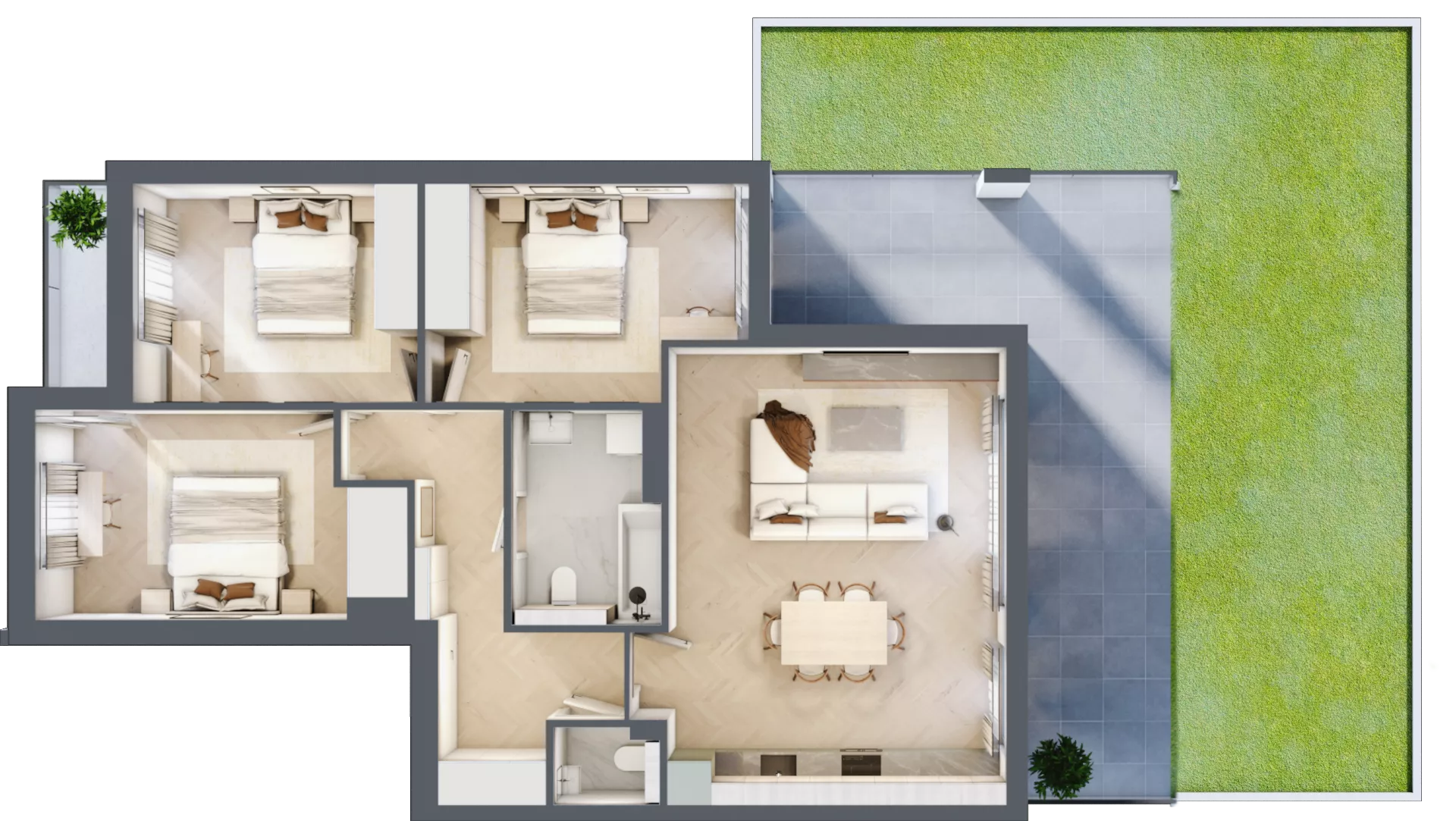 4 pokoje, apartament 83,36 m², parter, oferta nr 12A.1, Wille Miejskie Lekcyjna, Wrocław, Sołtysowice, ul. Lekcyjna 12-12L