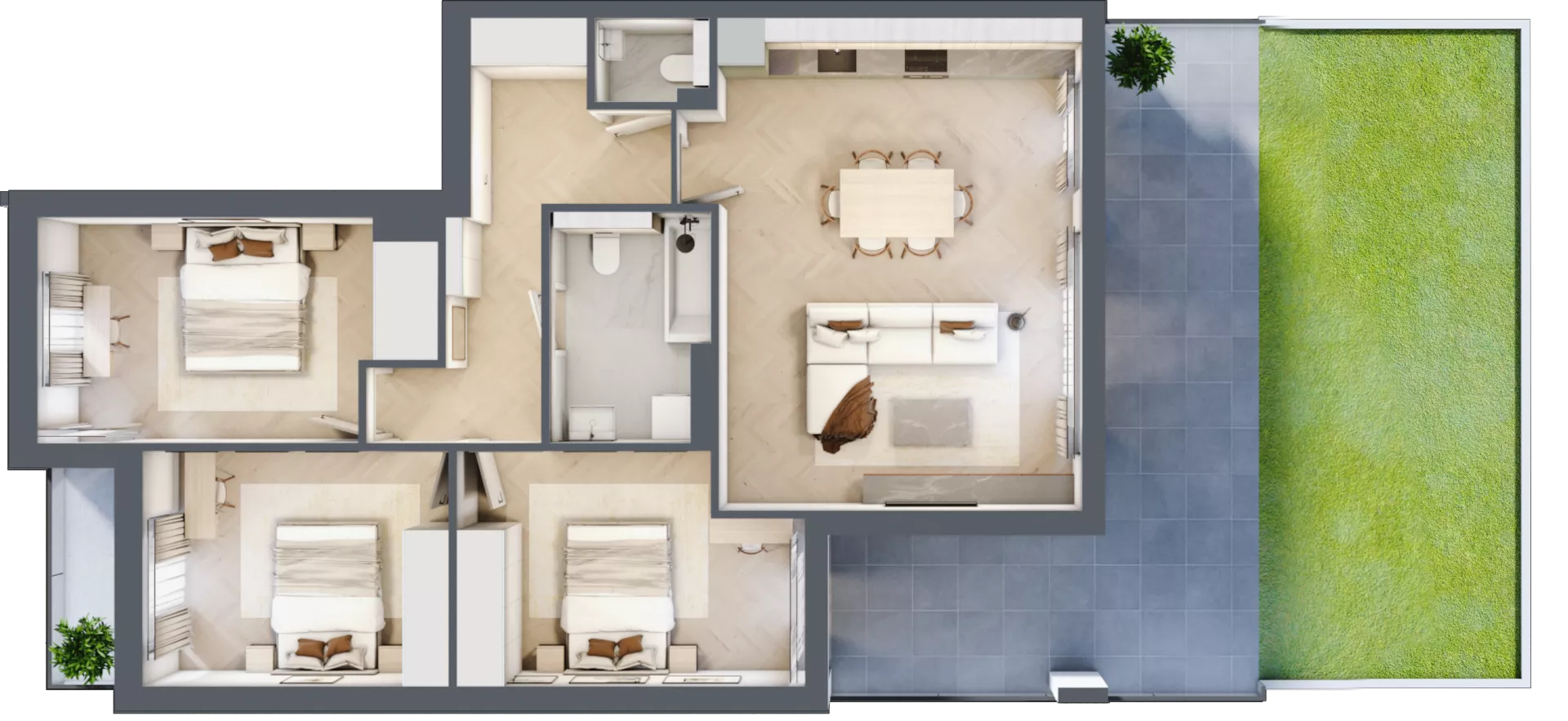 4 pokoje, apartament 83,35 m², parter, oferta nr 12B.2, Wille Miejskie Lekcyjna, Wrocław, Sołtysowice, ul. Lekcyjna 12-12L