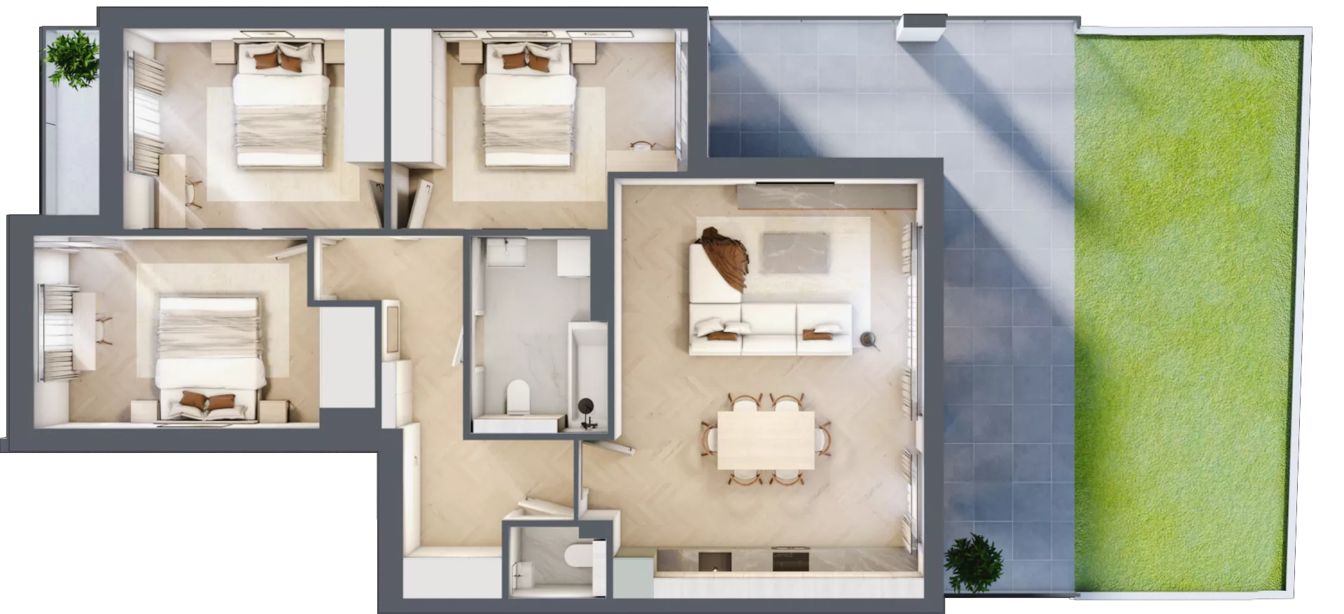 4 pokoje, apartament 83,19 m², parter, oferta nr 12C.1, Wille Miejskie Lekcyjna, Wrocław, Sołtysowice, ul. Lekcyjna 12-12L