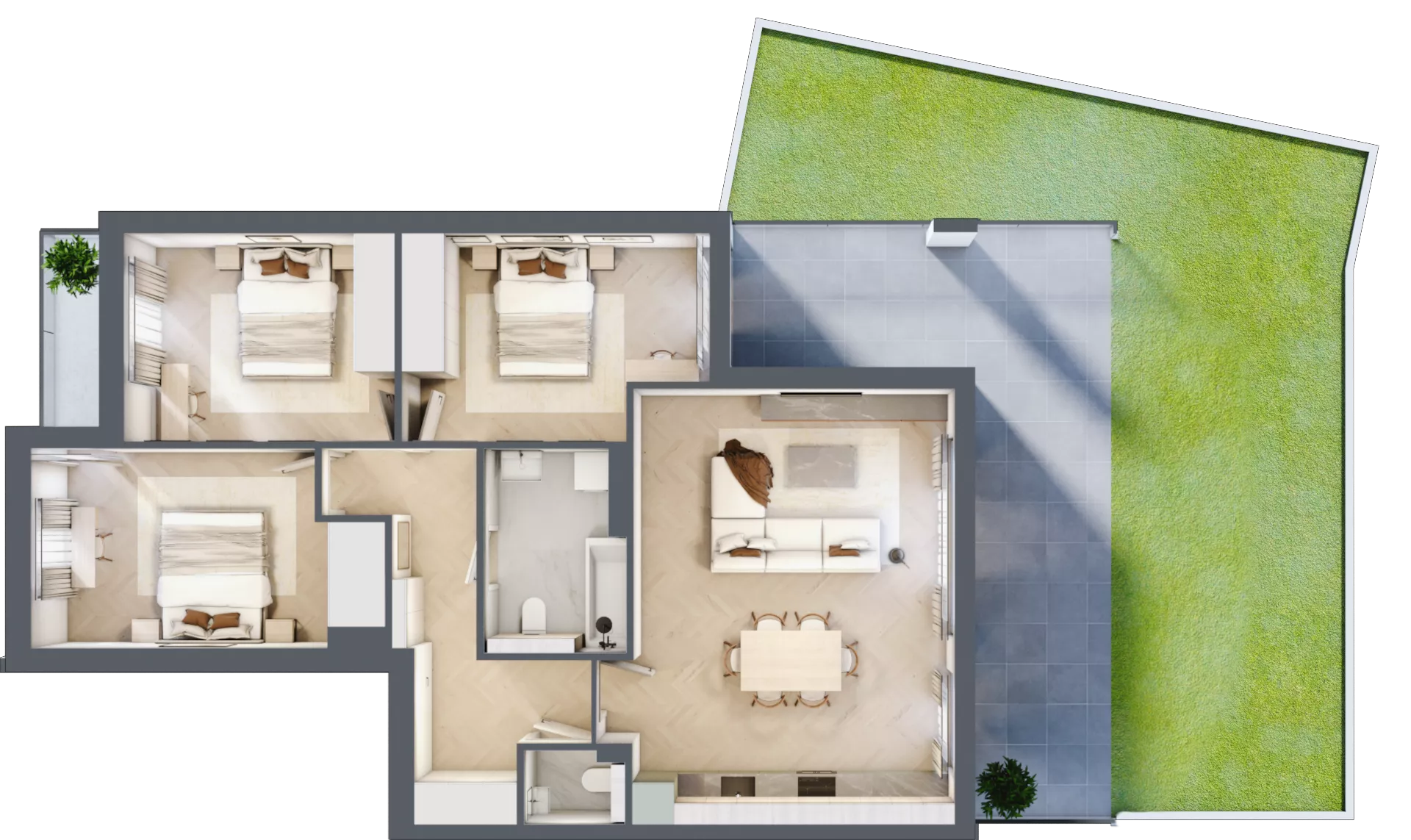 4 pokoje, apartament 83,06 m², parter, oferta nr 12D.1, Wille Miejskie Lekcyjna, Wrocław, Sołtysowice, ul. Lekcyjna 12-12L