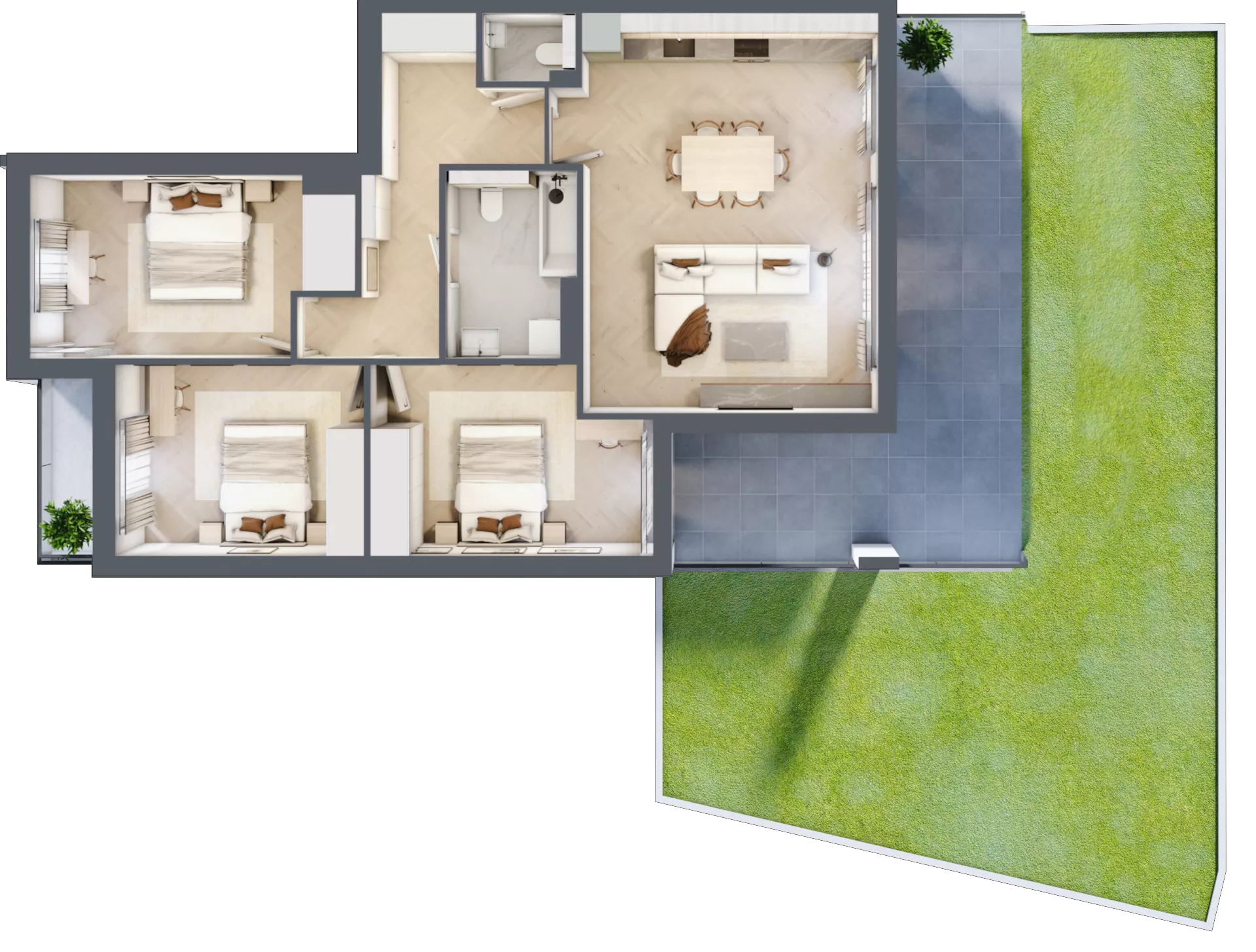 4 pokoje, apartament 83,65 m², parter, oferta nr 12E.2, Wille Miejskie Lekcyjna, Wrocław, Sołtysowice, ul. Lekcyjna 12-12L