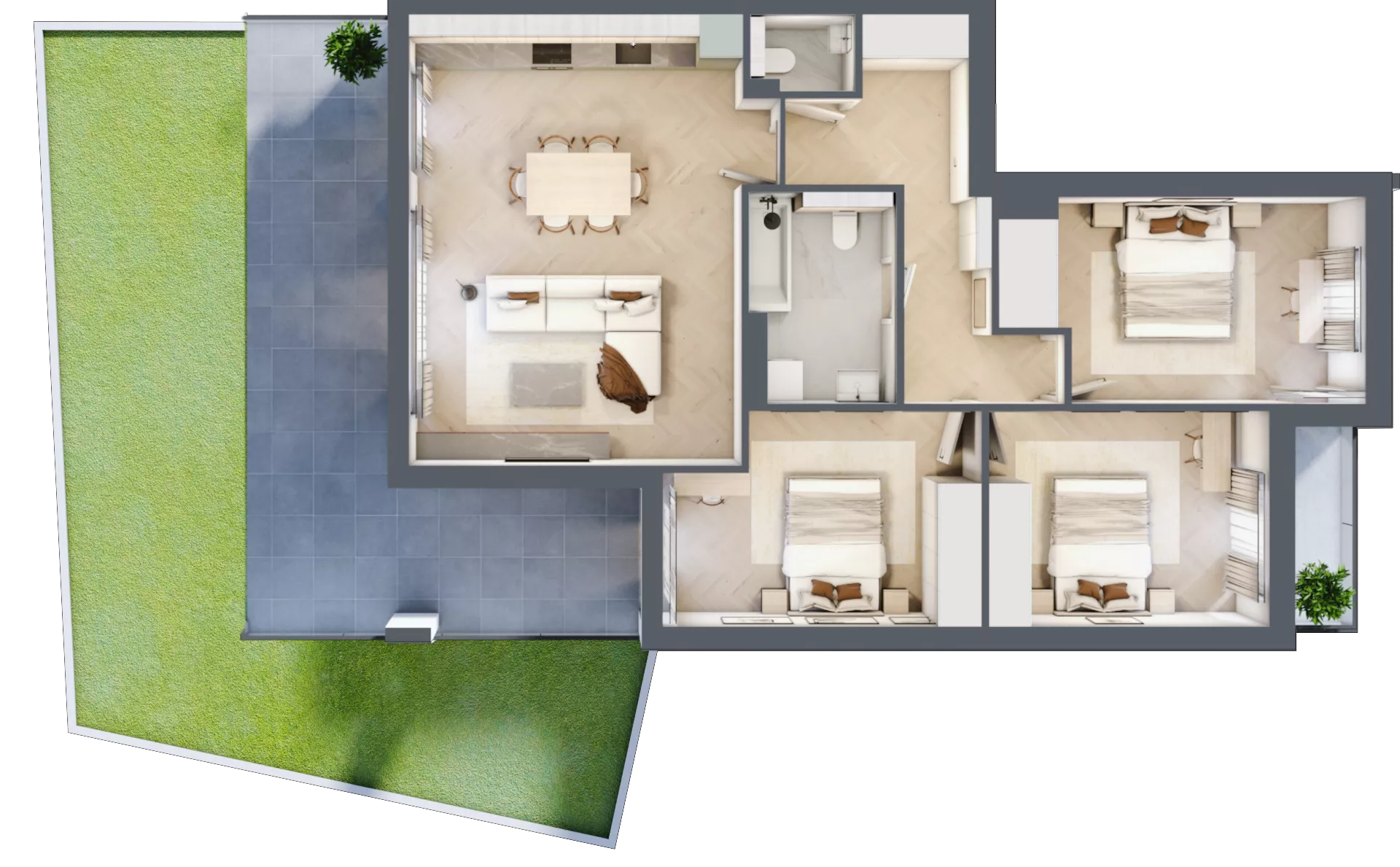 4 pokoje, apartament 83,15 m², parter, oferta nr 12F.1, Wille Miejskie Lekcyjna, Wrocław, Sołtysowice, ul. Lekcyjna 12-12L