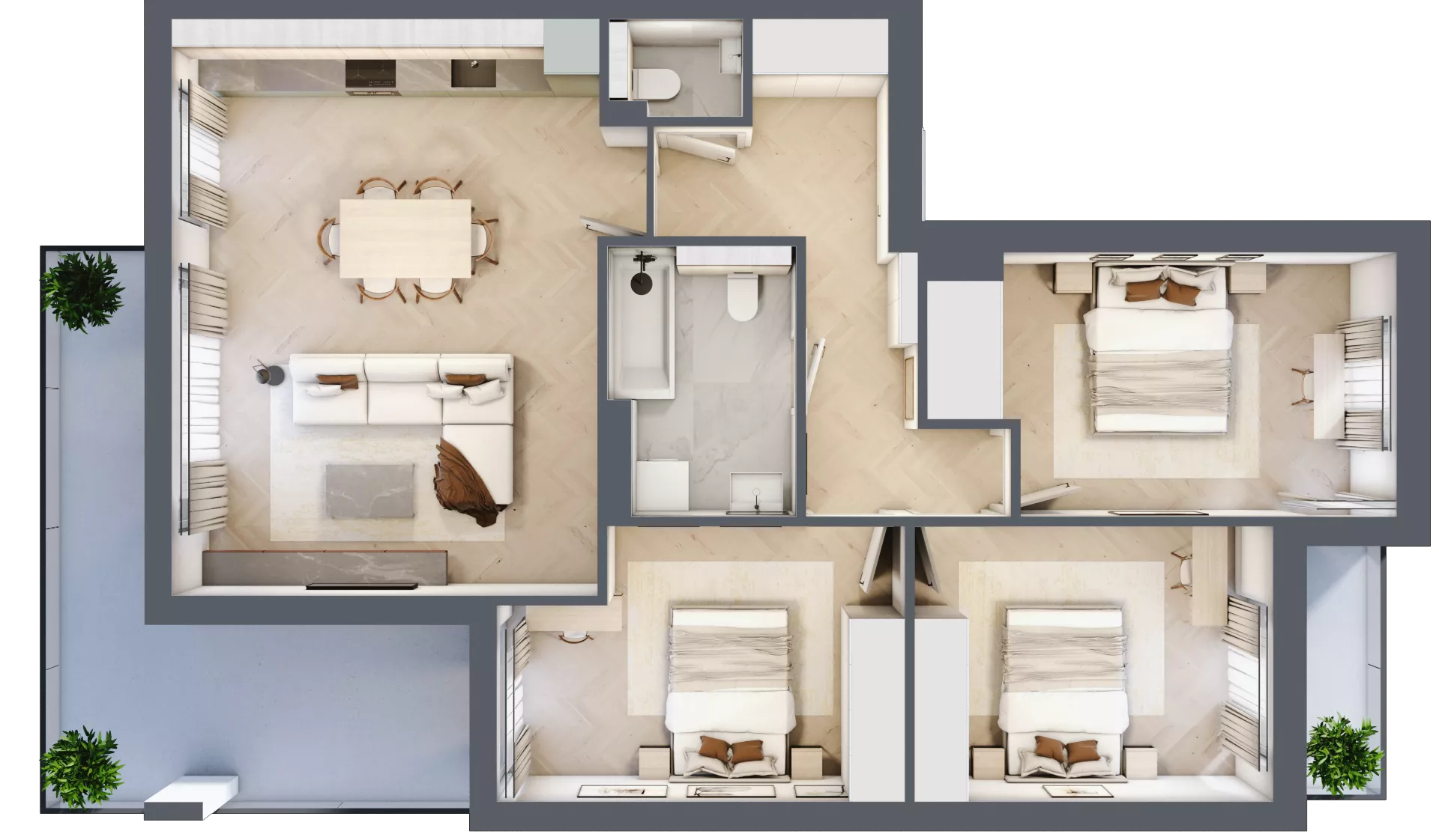 4 pokoje, apartament 83,28 m², piętro 1, oferta nr 12H.3, Wille Miejskie Lekcyjna, Wrocław, Sołtysowice, ul. Lekcyjna 12-12L