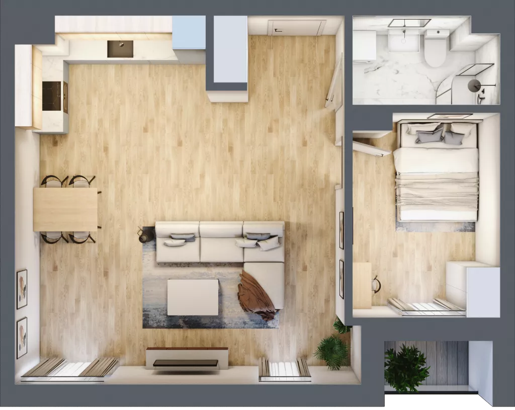 2 pokoje, mieszkanie 52,59 m², piętro 1, oferta nr 5A/M10, Nowa Cegielnia, Gorzów Wielkopolski, Janice, ul. Warszawska 185