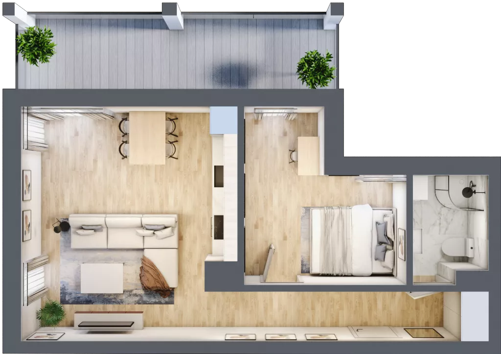 2 pokoje, mieszkanie 44,60 m², piętro 1, oferta nr 5A/M11, Nowa Cegielnia, Gorzów Wielkopolski, Janice, ul. Warszawska 185