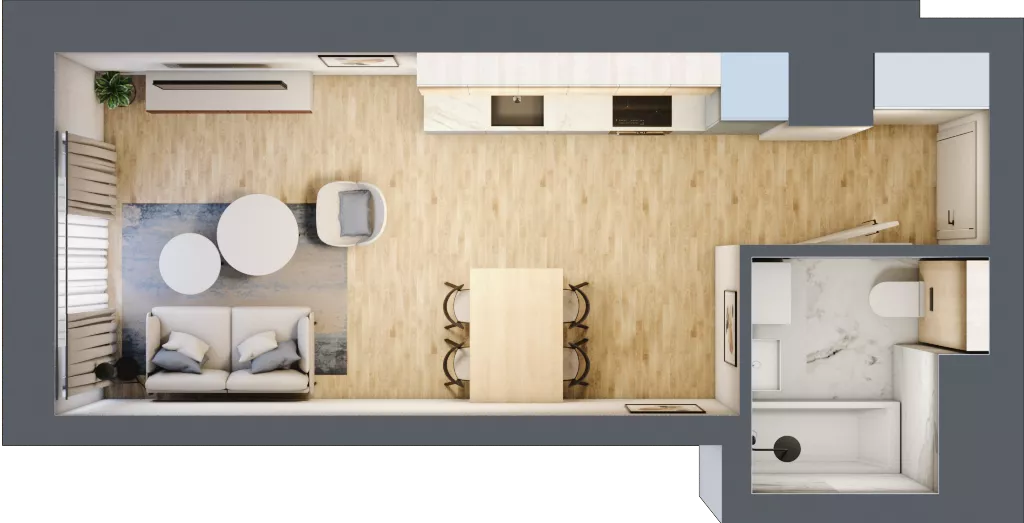 1 pokój, mieszkanie 26,89 m², piętro 1, oferta nr A11, Kamienica Calisia, Kalisz, Śródmieście, ul. Złota 20A