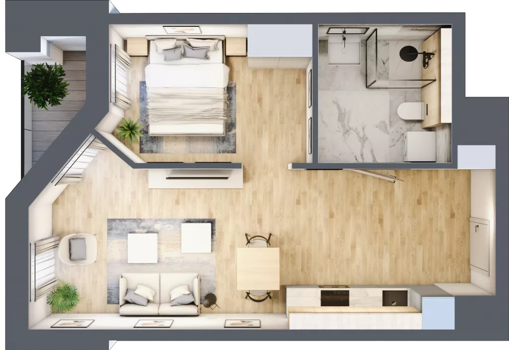 2 pokoje, mieszkanie 41,95 m², parter, oferta nr B/0/1, Ogrodowa 12, Poznań, Stare Miasto, Stare Miasto, ul. Ogrodowa 12