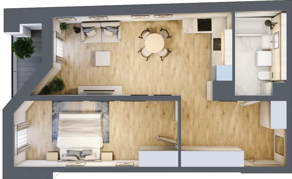 2 pokoje, mieszkanie 53,07 m², parter, oferta nr B/0/12, Ogrodowa 12, Poznań, Stare Miasto, Stare Miasto, ul. Ogrodowa 12