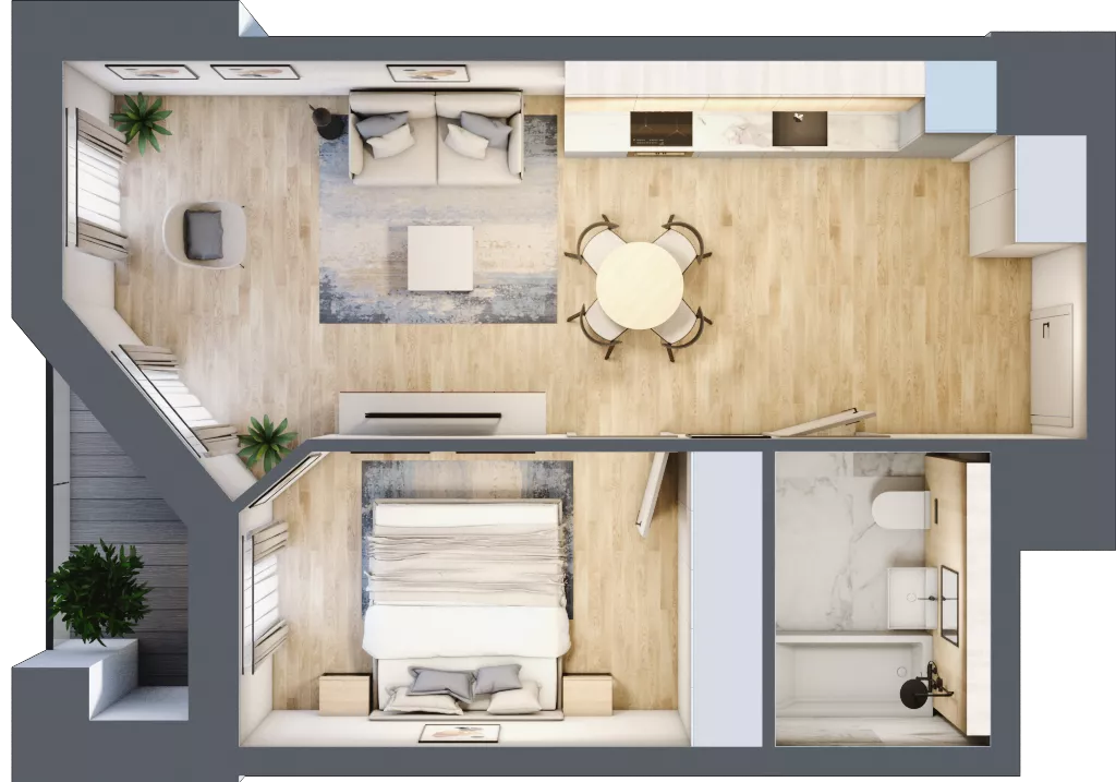 2 pokoje, mieszkanie 42,19 m², parter, oferta nr B/0/15, Ogrodowa 12, Poznań, Stare Miasto, Stare Miasto, ul. Ogrodowa 12