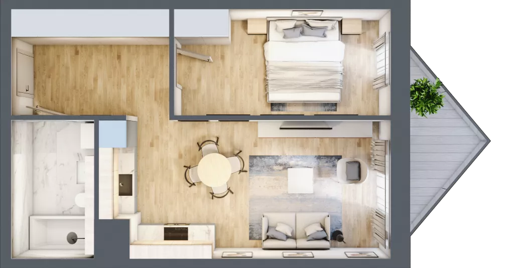 2 pokoje, mieszkanie 43,84 m², piętro 2, oferta nr B/2/10, Ogrodowa 12, Poznań, Stare Miasto, Stare Miasto, ul. Ogrodowa 12