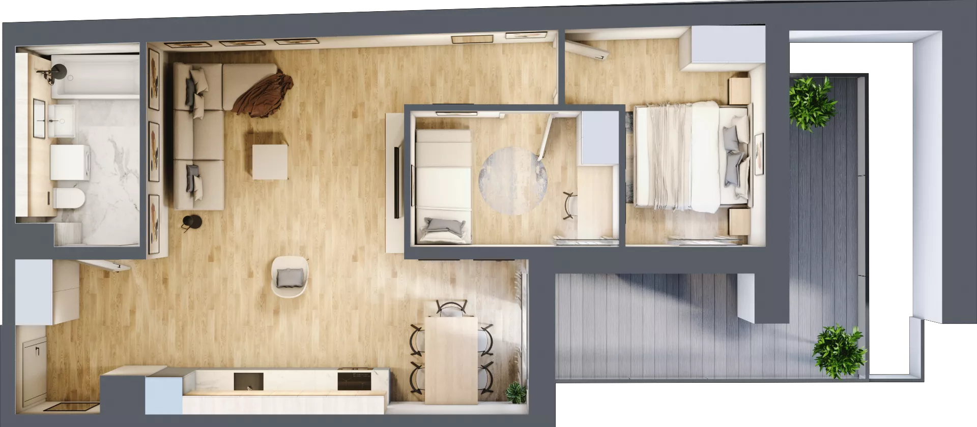 3 pokoje, mieszkanie 61,88 m², piętro 2, oferta nr B/2/12, Ogrodowa 12, Poznań, Stare Miasto, Stare Miasto, ul. Ogrodowa 12
