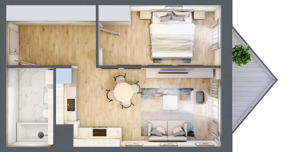 2 pokoje, mieszkanie 43,84 m², piętro 3, oferta nr B/3/10, Ogrodowa 12, Poznań, Stare Miasto, Stare Miasto, ul. Ogrodowa 12